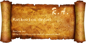 Ratkovics Antal névjegykártya